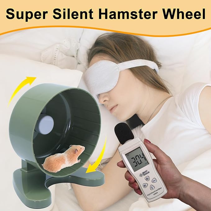 Hamster Wheel, 6.5" Super-Silent Exercise Wheels, Dual-Bearings Quiet Spinner Running Wheels, 3 Installation Methods, Fits Any Hamster Cage, Hamsters Toy for Dwarf Hamsters, Gerbils, and Small Pets.