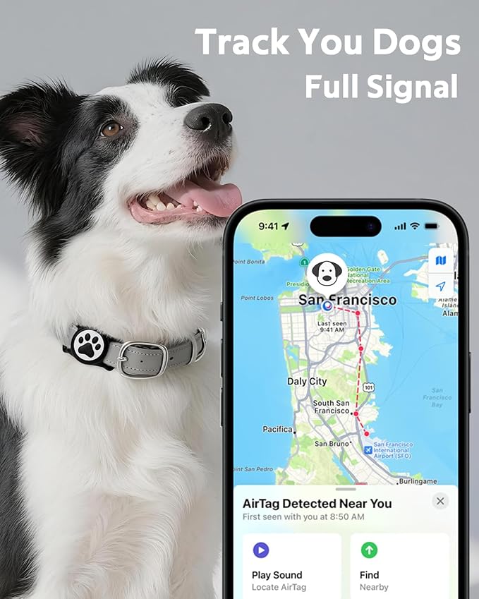 IP68 Waterpoof Dog Airtag Holder, Stretchy Silicone Full Body Covered Apple Air Tag Holder for Dog Cat Collar Fit All Width Collar (2* Black, 2 Pack)