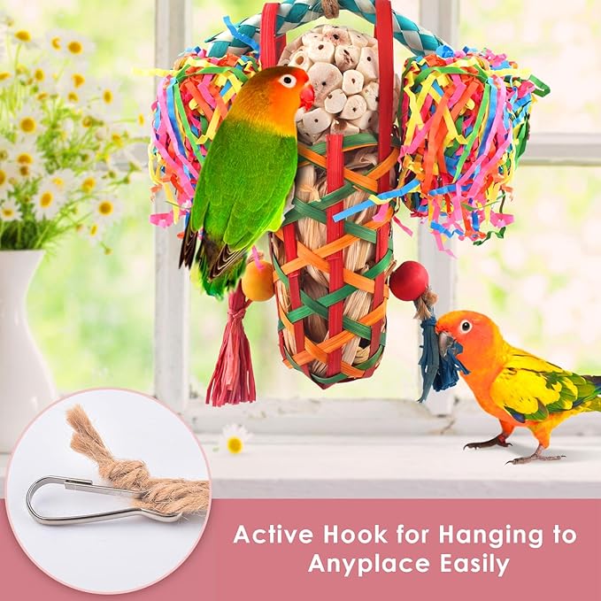KATUMO Bird Toys Parakeet Toy Cockatiel Shredding Toys Conure Foraging Sola Toys for Conure Cockatiel Parakeet Lovebird Small to Medium Birds