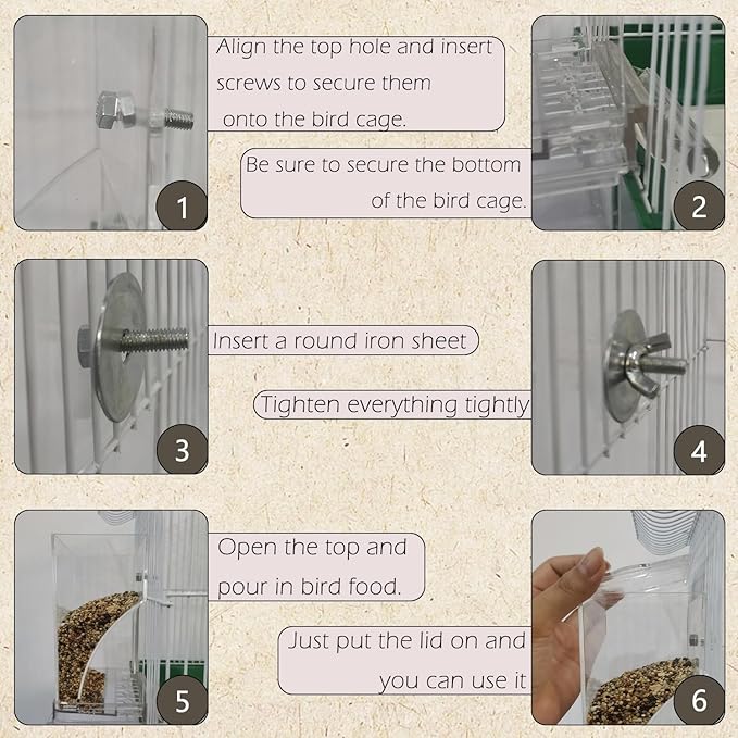 IBWell Set of 3 Automatic Bird Feeders and Waterers for Cage, No Mess Seed and Parrot Water Dispenser, Perch for Cages