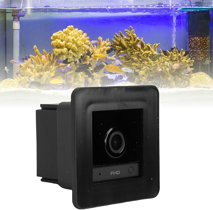 Fish Tank Camera, 2K HD Anti Glare WiFi Aquarium Pet Camera with 140 Wide Angle AI Motion Detection for Reptile Terrarium