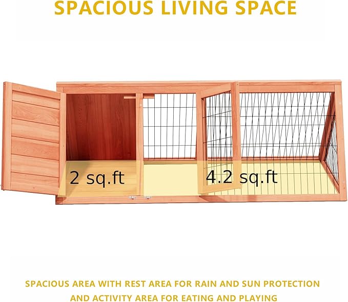 Small Chicken Coop, Wooden Chicken Coop for 2 Chickens Outdoor A-Frame Quail Cage Rabbit Hutch with 2 Doors,Removable Tray&Ventilating Wire Fence for Backyard,Farm(Brown)