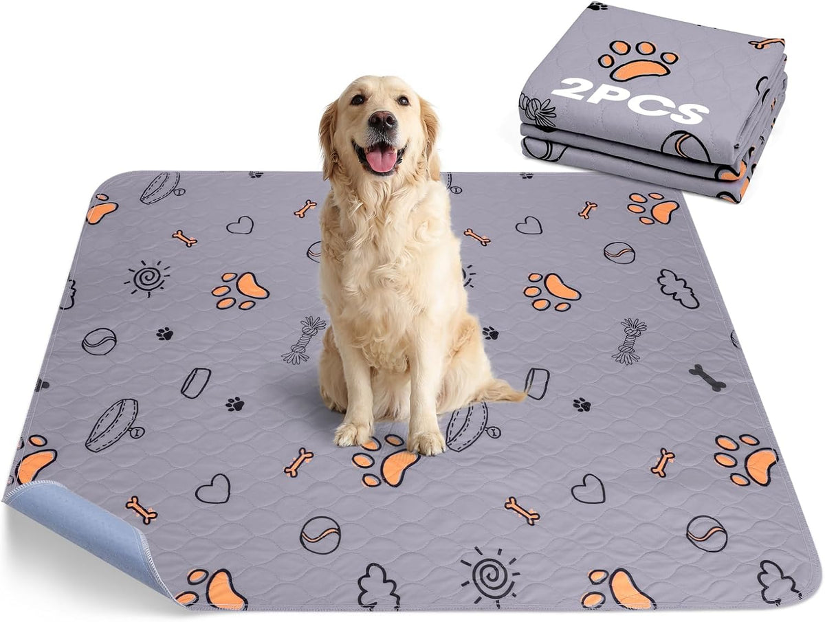 Washable Pee Pads for Dogs, 2 Pack Large 36"x41" Super Absorbent Reusable Dog Training Pads, 100% Waterproof Non-Slip Pee Pads Whelping Pads Dog Playpen Indoor Dog Cage Pads Dog Bed Mat Pet Supplies