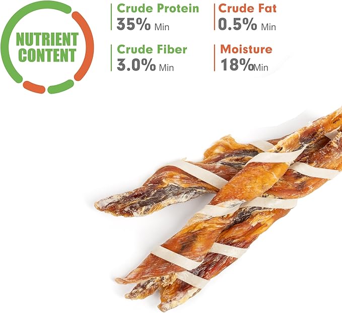 MON2SUN Dog Treats, Triple Flavor Jerky Twist Sticks, 5-7 Inch Chicken Duck and Codfish Sticks Chews for Small Dogs, Healthy Snacks, 10.58 oz (15 Count-Pack of 1)
