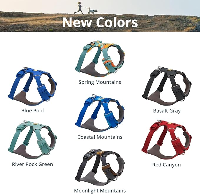 Ruffwear, Front Range Dog Harness, Reflective Soft Padded Everyday Harness with Dual Leash Clips, Adjustable and Lightweight Fit for Training or Walking for All Dogs, Basalt Gray, Large/X-Large