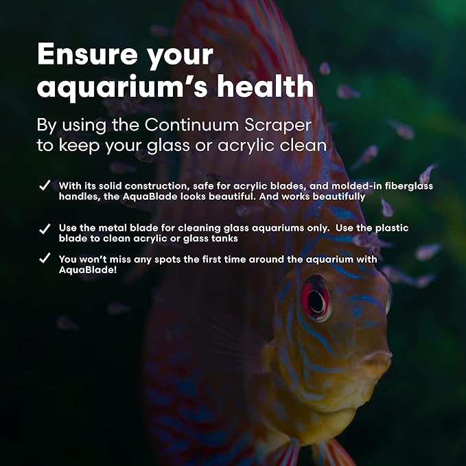 Continuum Aquatics Continuum AquaBlade P - Short Fish Tank Algae Scraper, Acrylic Safe Scraper - Aquarium Cleaning Tools