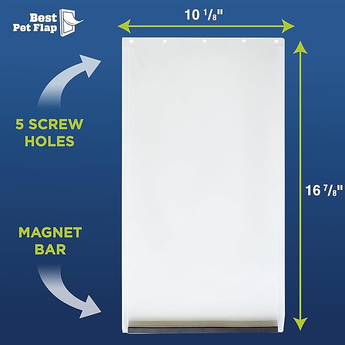 Large Replacement Dog Door Non PVC Flap Fits PetSafe PAC11-11039 - Measures 10 1/8" x 16 7/8" Longer Lasting, Most Energy Efficient, Less Shrinkage, BPA Free