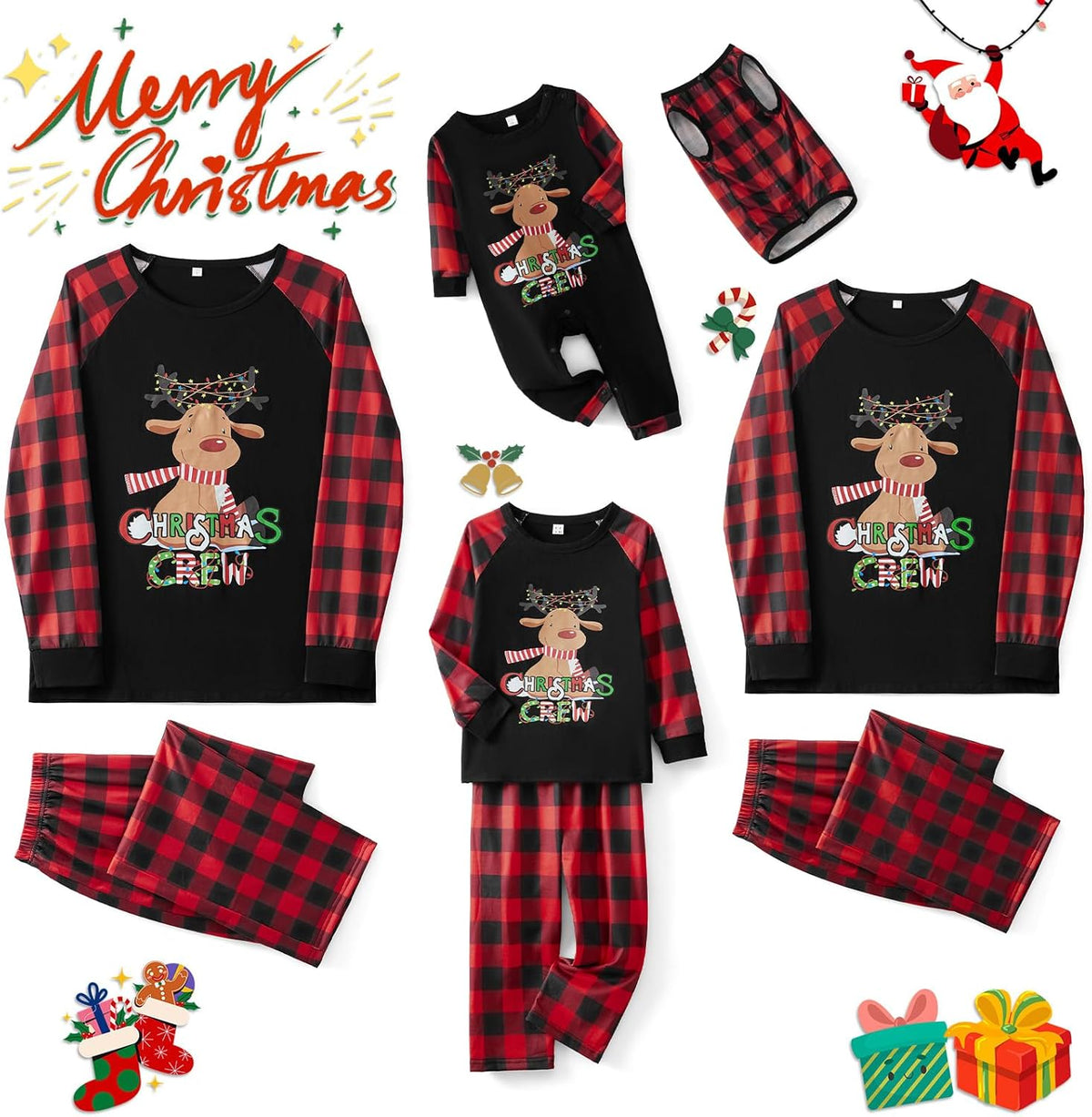 Matching Family Christmas Pajamas Set - Xmas Sleepwear PJs