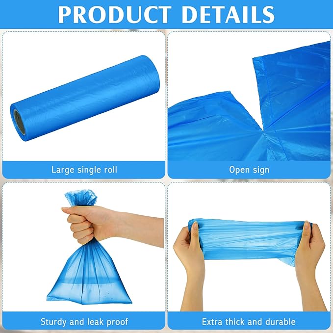 Harloon 6000 Counts Dog Poop Waste Bags 30 Rolls Extra Thick Strong Leak PET Proof Bags Disposable Bulk Universal Doggy Roll Waste Box for Puppy Outdoor Walking Travel(Bule,12 x 8 Inches)