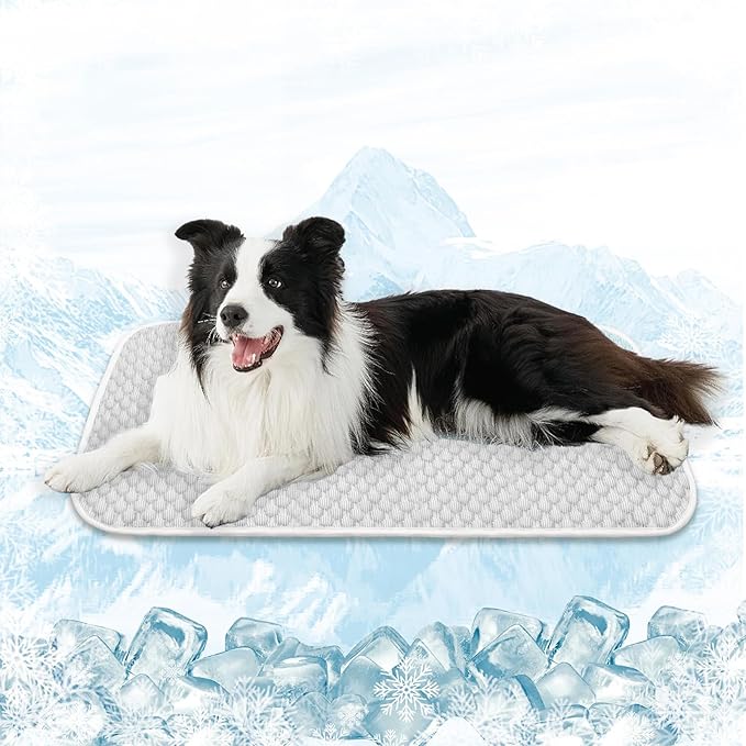 MICROCOSMOS Pet Cooling Mat & Sleeping Pad- Breathable Bubble Surface, EZ Clean. Keep Cooling for Pets, Kids and Adults in Summer.(GreyWhite, 36" x 24")
