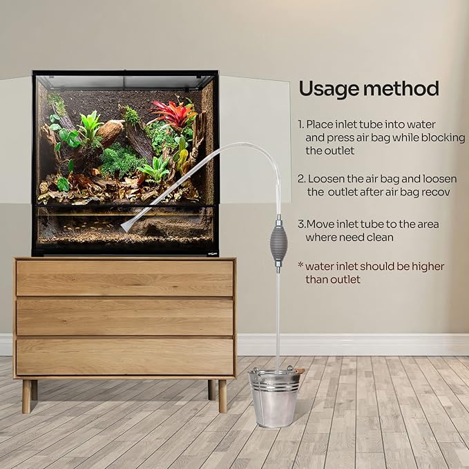 REPTI ZOO Large Reptile Paludarium Tank, Vertical Reptile Terrarium Wide & Tall Amphibian Tank with Top Screen Ventilation (36" W X 18" D X 36" H (Paludarium))