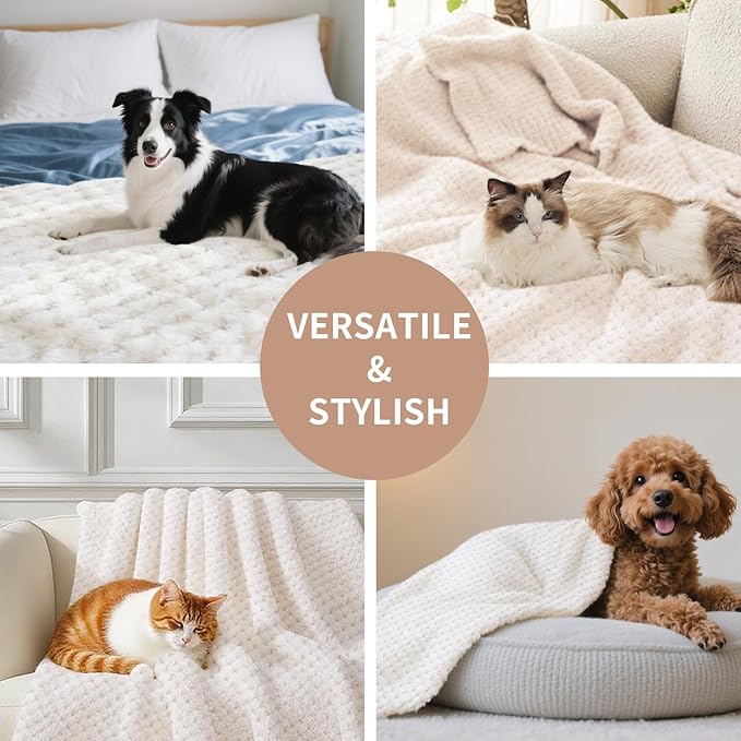 Pet Blanket Warm Soft Dog Blankets Washable Cat Throw Blankets Sofa Bed Couch Furniture Protector Cover for Small Medium Large Dogs Cats, Blue, 24" x 31"