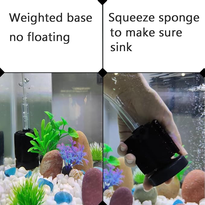 AQUANEAT Aquarium Bio Sponge Filter Breeding Fry Betta Shrimp Nano Fish Tank (Small up to 10Gal)