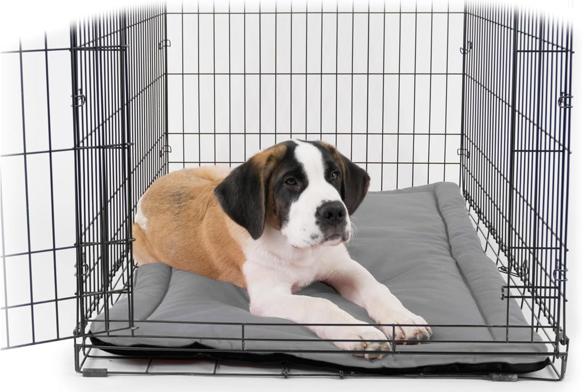 K9 Ballistics Tough Ripstop Dog Crate Pad - Durable & Machine Washable with Non-Skid Bottom and 120-Day Warranty, Fits 30" Wire Crates - Small, Light Gray Velvet