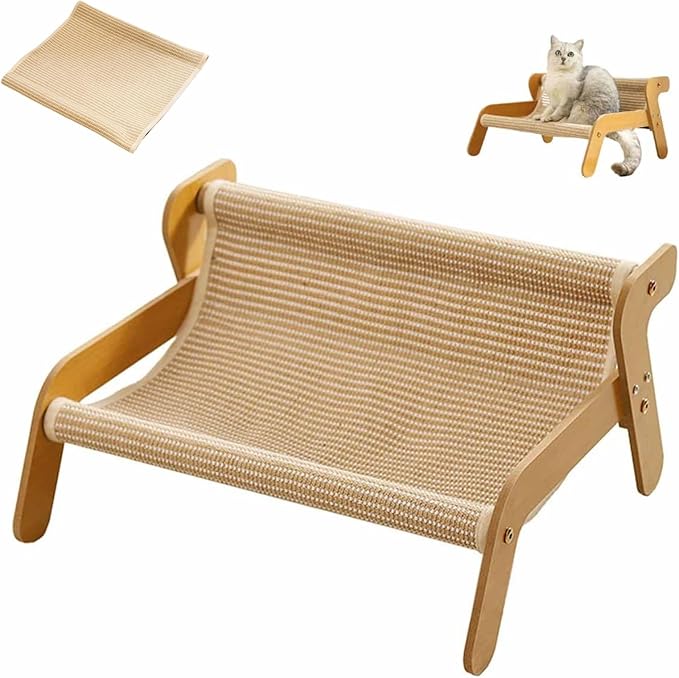 Scratcher Bed,Scratcher Couch,Scratcher Lounger,for Indoor Cats,Sisal Scratcher 2 in 1 Cat Couch, Wear-Resistant Scratching Lounge Chair,Additional Gift Sisal Scratcher