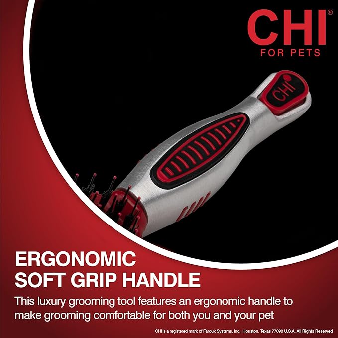CHI Dog Brush for, Porcupine Brush for Dogs - Grooming Tools for Dogs & Puppies, Removes Mats and Tangles, Ionic Technology, Ergonomic Soft Grip Handle, Suitable for All Hair Types