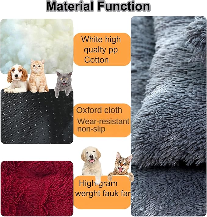 Dog Crate Mat, Dog Bed for Large Dogs, Comfy Fluffy Kennel Pad Anti-Slip for Dog beds & Furniture, Quilted Dog Bed for Pets for Medium/Small Dogs Cats (Color : Red, Size : 16.9x11)