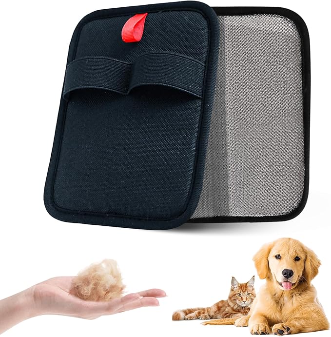 Static Pet Hair Removal Glove, 2 Pcs Electrostatic Dog Hair Remover Brush, Reusable Cat Fur Grooming Gloves for Furniture Couch Carpet Curtain Car Seat Cleaning Tool
