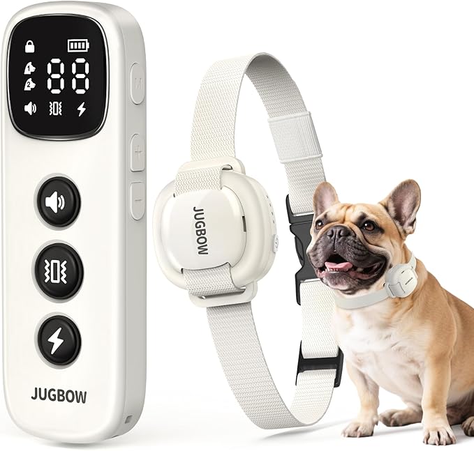 Jugbow Shock Collar for Small Dogs - 4200FT Dog Training Collar with Remote for 5-30lbs Mini Small Dogs, IPX8-Waterproof Rechargeable E-Collar with Beep (1-9), Vibration(1-3), Safe Shock(0-16)