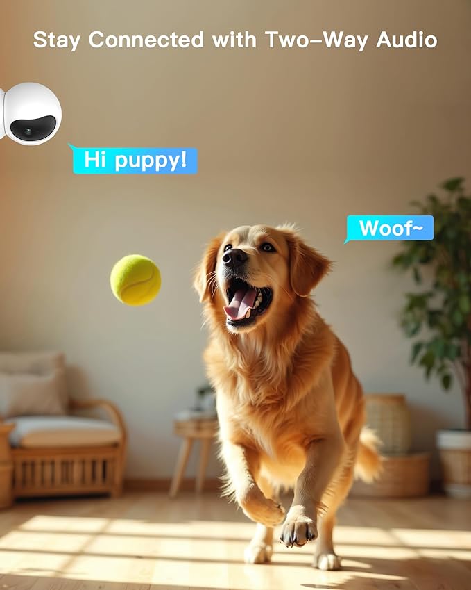 ARENTI 5G 4MP Pet Camera, No Subscription Indoor Security Camera for Dog/Cat/Baby, Free Phone App, Dual-Band WiFi, Auto Tracking, Super Night Vision, 2-Way Talk, 64G Local Storage(P2Q 64G 1PC)