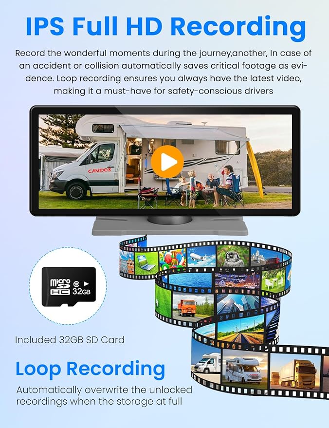 Vehicle Wireless Backup Camera with High Performance 6.86 Inch Touch Monitor 1080P 2 Rear View Cameras with IR Night Vision 4 Channels IP69K Waterproof Reverse Camera for Truck Trailer Camper Tractor