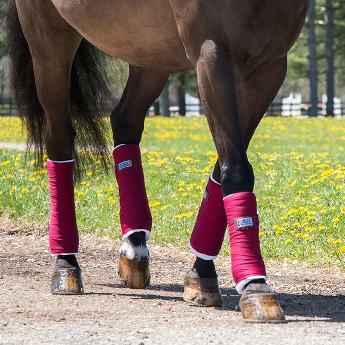 Dura-Tech Standing Wraps for Horses | Color Black | Optimal Comfort & Support | Ideal for Post-Exercise & Trailering | Right Tension Application | Secure Closure