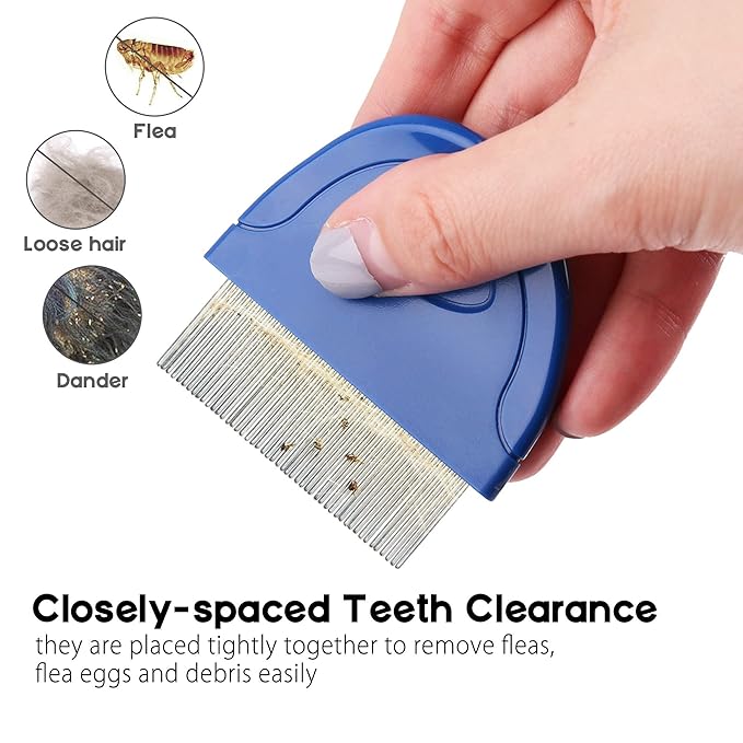 PrimePets Flea Comb for Cat Dog, Pet Hair Removal Comb
