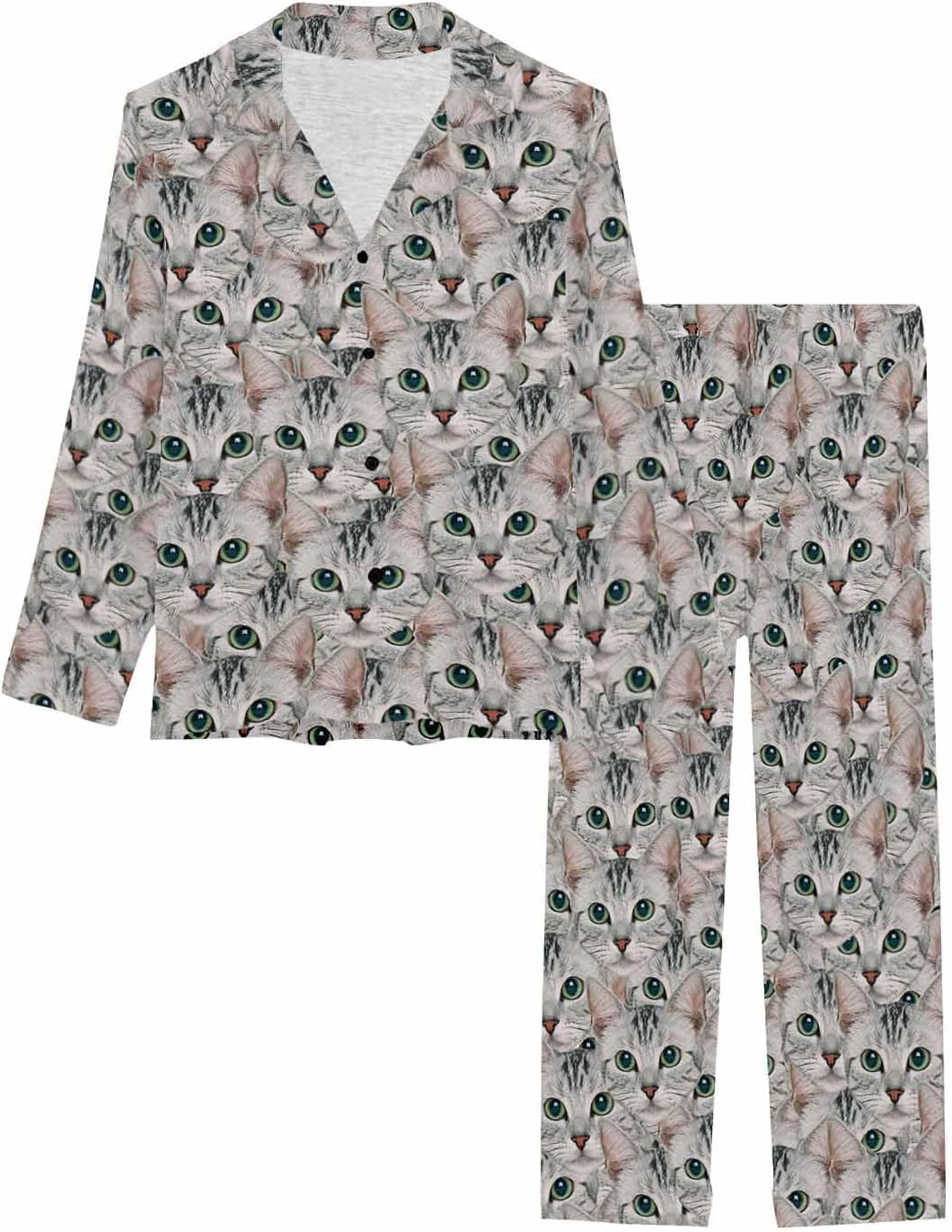MyPupSocks Custom Face Pajamas for Women Set, Personalized Photo Long Sleepwear XS-XXL