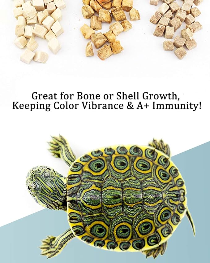 3 in 1 Meat Turtle Food - Chicken & Duck & Fish Meat Natural Freeze Dried Human-Grade Turtle Treats