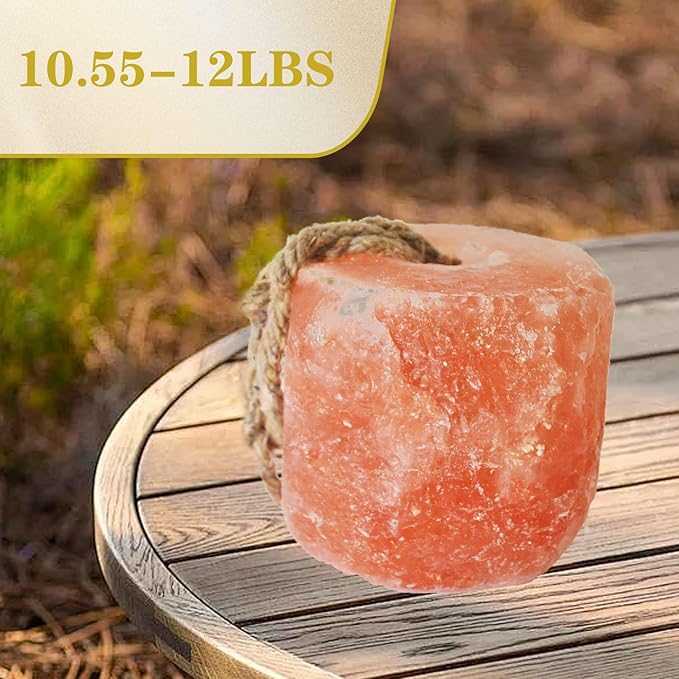kathson Hanging Salt Lick for Horses Pack of 3,Himalayan Salt Blocks for Horse Natural Organic Mineral Salt Block Licking Salt Licks for Horses Cattle Deer Goats Cows and Other Livestock(10.55-12 LBS)