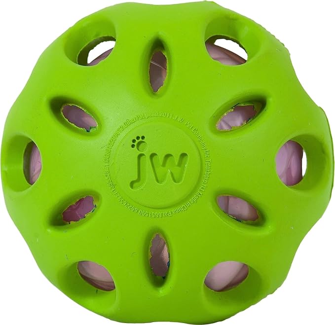 Petmate Crackle Heads Crackle Ball Crunchy Noise Chew Fetch Toy for Dogs Assorted Colors, Medium 3' Diameter