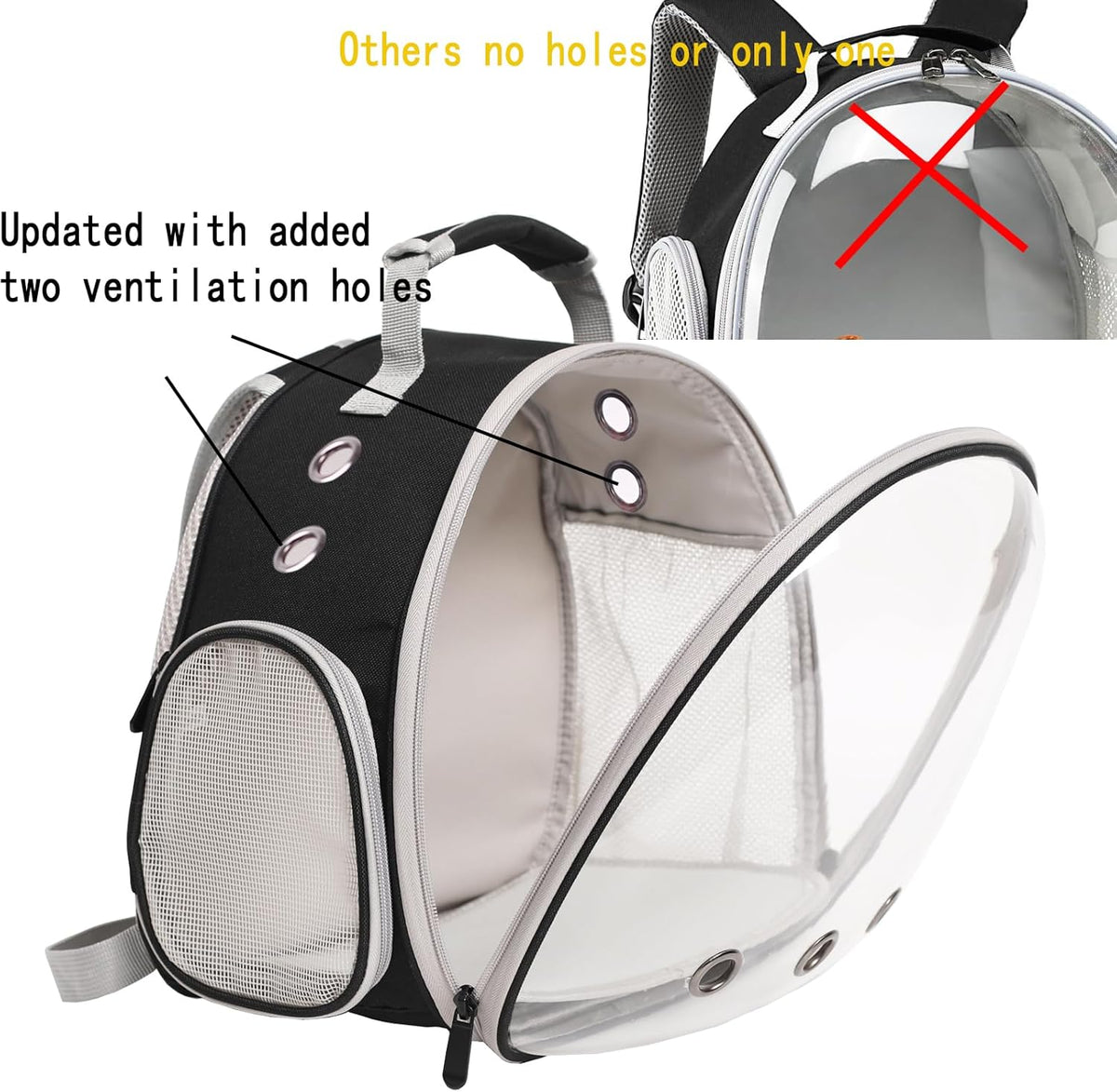 Desert Iguana Backpack Carrier,Bearded Dragon Portable Backpack Carrier with Small Backpack Harness Leash Set,Space Capsule Clear Bubble Window Travel Backpack for Lizard Travel,Guinea Pig,Rabbit