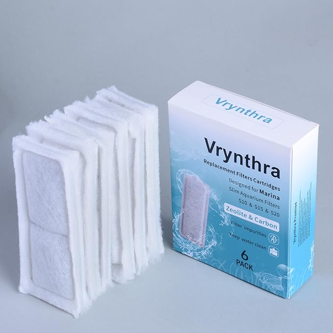 6 Pack of Aquarium Filters for Fish Tank Compatible with Marina Slim S10&S15&20 Replacement Filter Cartridge Activated Carbon bio-Zeolite Fish Tank Cotton Cartridge