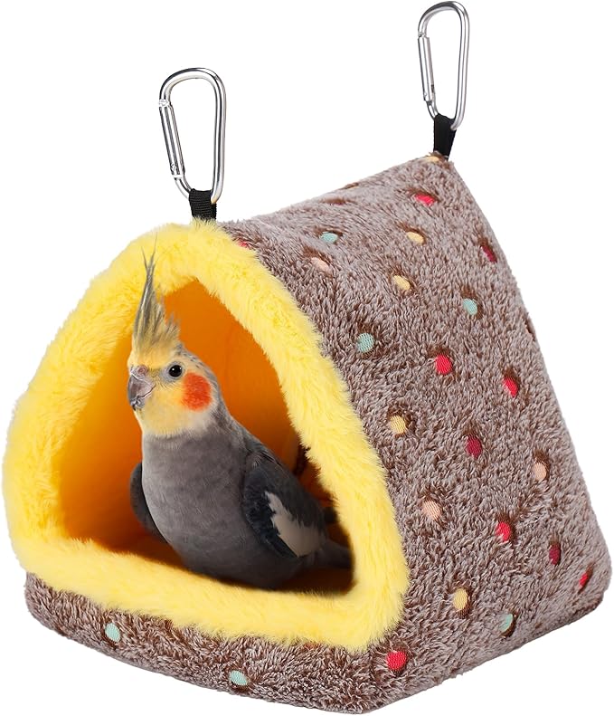 Medium Winter Warm Bird Nest for Cage - Comfortable Bird Bed with Support Board, Hanging Hammock Shed Hideaway Hut Gift for Macaws African Grey Amazon Parrots