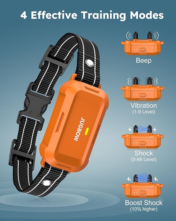 Jugbow Dog Shock Collar - 4200FT Dog Training Collars with Remote, IPX7 Waterproof E-Collar with 4 Training Modes, Security Lock, Rechargeable e-Collars