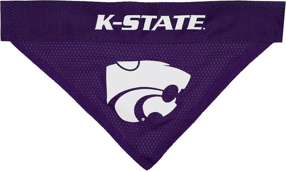 Pets First Collegiate Pet Accessories, Reversible Bandana, Kansas State Wildcats Size Large/X-Large