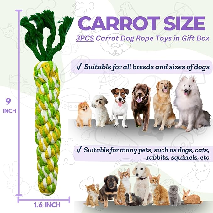 3PCS Rainbow Woven Pet Chew Set, Colorful Puppy Teething Chews, Dog Chew Toys, Cat Teething Playset, Soft & Safe Interactive Pet Chews