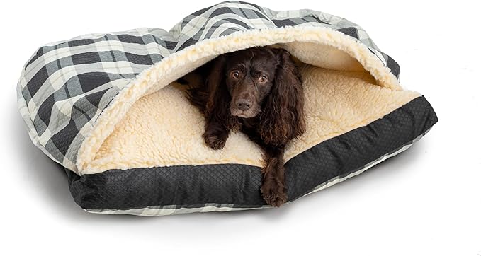 Snoozer Pet Products Luxury Rectangle Cozy Cave, Wag Collection, Small, Barkely Black Diamond
