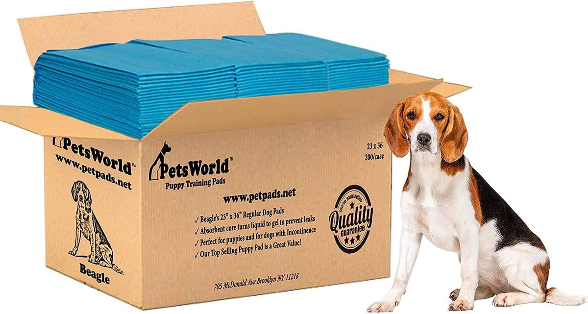 PETSWORLD Puppy Pads, 23x36 Inch, 400 Count - Puppy Pee Pads for Dogs, Tear Resistant, Economy Value, Super-Absorbent Polymer Gel Core, Perfect for Puppies, Smaller Dogs