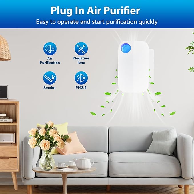 Air Ionizers Negative Ion Air Purifier for Home Portable Air Freshner for Office Living Room,kitchen,Bathroom,Pet Room, Quiet Operation Ionic Air Purifier for Bedroom(4)