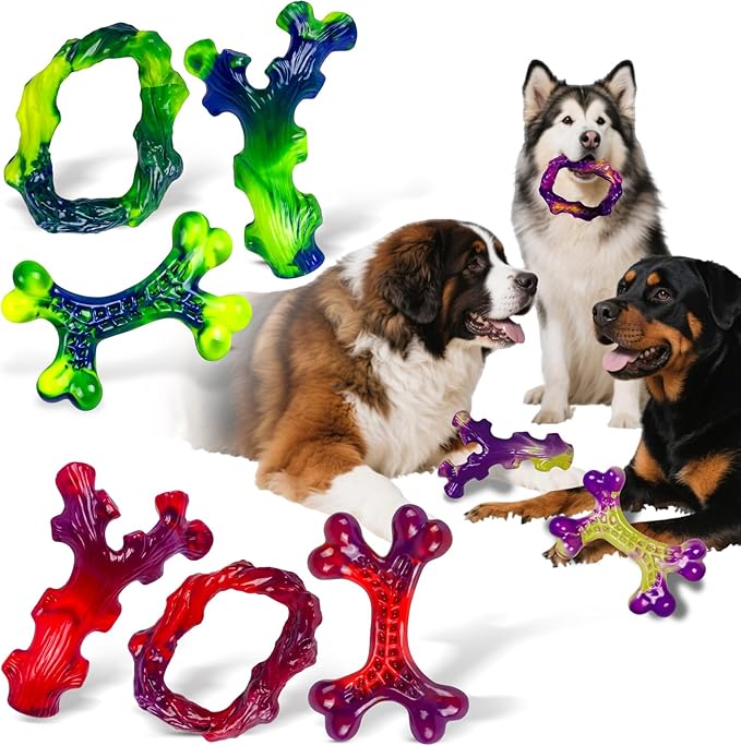 9-Pack Indestructible Dog Toys for Aggressive Chewers, Durable Chew Toys for Large Dogs, Dog Toy for Aggressive Chewer Large Breed, A Super Set for Happiness for All Dogs