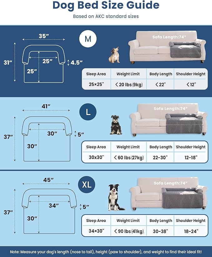 Medium Cooling Dog Bed – 35 x 31 inch Waterproof Couch Cover for Dogs Washable, Non-Slip Bottom Self Cooling Mat for Dogs, Durable & Non-Gel, Dog Couch Bed for Sofa Floor Car, Cooling Grey