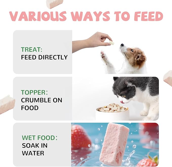 Freeze Dried Sheep Milk Yogurt Flavor with Strawberry,Gentle Sheep Milk Dog Treats for Sensitive Stomachs Puppies, 2.8 oz