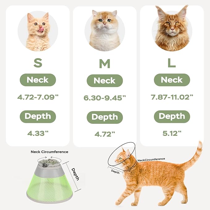 Cat Cone Collar Soft to Stop Licking After Surgery, Waterproof Lightweight Recovery Collar for Cats and Small Dogs, Elizabeth Plastic Cone Alternative, Neck Pillow to Prevent Scratches