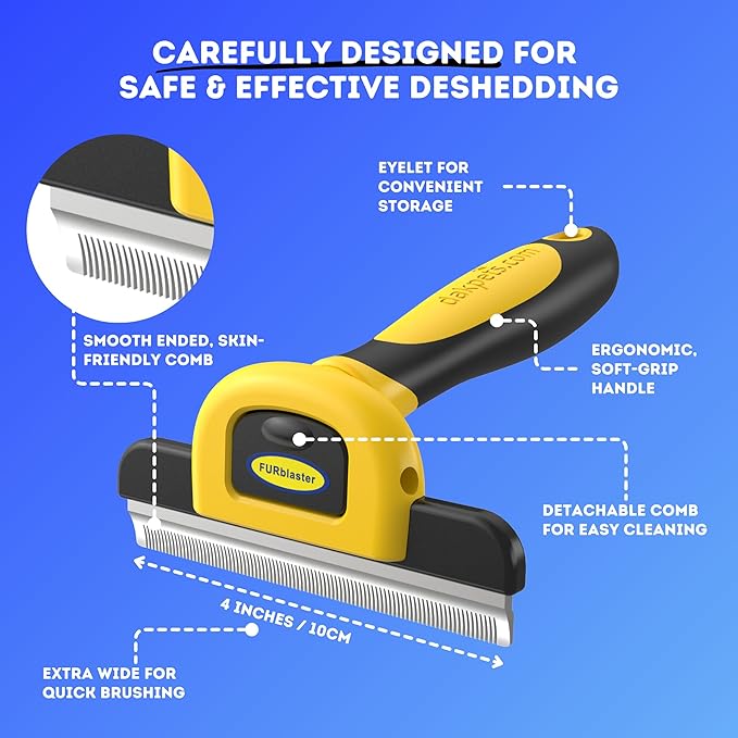 DakPets Stainless Steel Deshedding and Dematting Tool | Professional Pet Grooming Fur Brush for Cats and Dogs Hair Removal