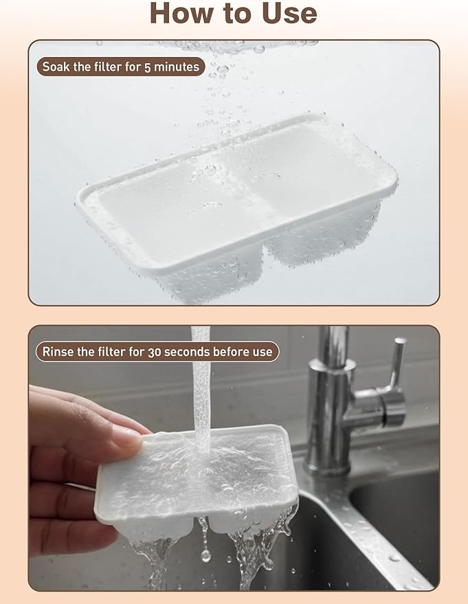6 Packs Replacement Filters for Cat Water Fountain, Filters & Sponges with Activated Carbon, Ion Exchange Resin, Compatible with Automatic Water Fountain