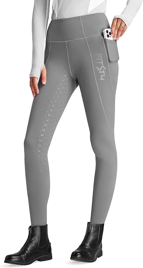 FitsT4 Sports Women's Winter Riding Breeches Fleece Lined Horse Riding Pants Tights Full Seat Silicone Equestrian Breeches