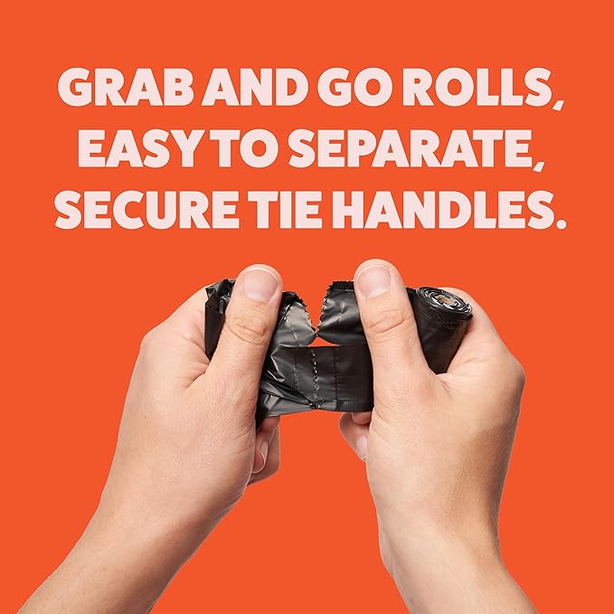 Heavy Duty Dog Poop Bag With Handles - 16 Rolls of Pet Waste Bags - Fits in any Dogs Poo Bag Dispenser or Holder - Thick Dog Poop Bags