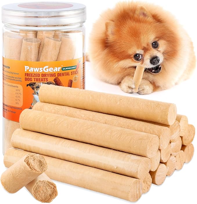 Salmon Sticks for Dogs,Real Salmon and Carrots,Easily Digestible,High Protein Dog Treat,Freshens Breath Healthy,for All Breeds (100g)