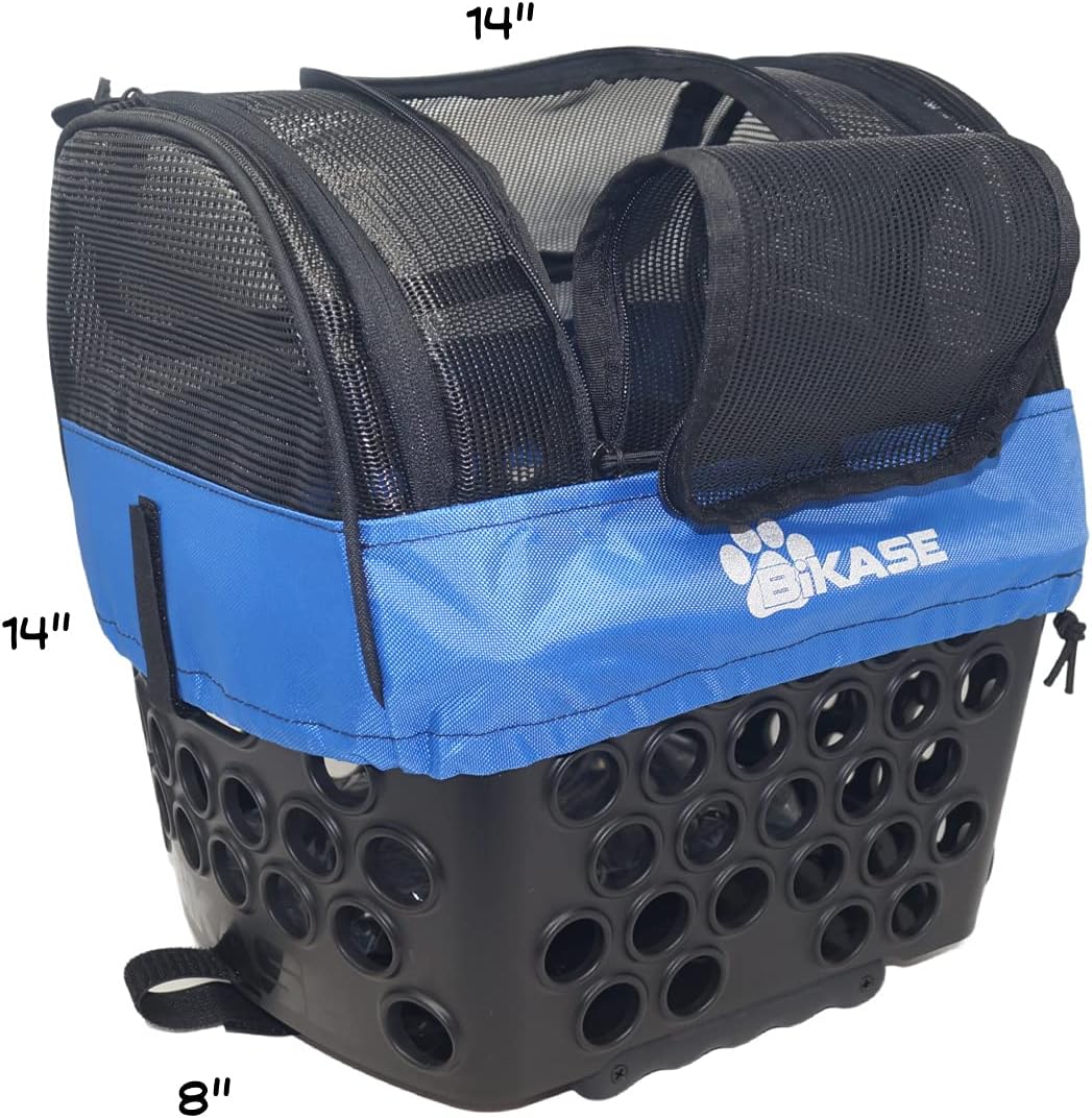 BiKASE Durable Dog Bike Basket & Carrier, Rear Mount Pet Basket for Bikes with Super Comfort Mat and Cover, Ideal for Small Dogs and Cats up to 12 lbs